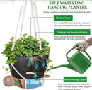 10 Inch Hanging Planters for Indoor Plants, 2 Pack Self Watering Hanging Baskets Flower Pots with Drainage Hole, Visual Reservoir & 2 Kinds of Plant Hanger for Outdoor Garden Home Decor（Black） by GreenHaven Gardens
