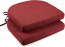 downluxe Indoor Chair Cushions for Dining Chairs, Soft and Comfortable Textured Foam Kitchen Chair Pads with Ties and Non-Slip Backing, 16" x 16" x 2", Red, 2 Pack by CozyNest Decor
