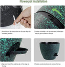 12/10/9 inch Large Self Watering Pots, Planter, Plant Pots with Mesh Drainage Holes for Indoor Outdoor Garden Plants, Plastic Flower Pots with Deep Reservoir, Black with Green Speckles by GreenHaven Gardens