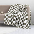 LOMAO Throw Blankets Flannel Blanket with Checkerboard Grid Pattern Soft Throw Blanket for Couch, Bed, Sofa Luxurious Warm and Cozy for All Seasons (Dark Olive, 90"x110") by CozyNest Decor