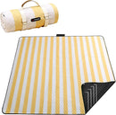 HX&OD Outdoor Picnic Blanket Extra Large, 80''*60'' Waterproof Picnic Mat with Stakes Foldable Camping Blanket Portable with Carry Strap for Beach Mat (Green& White, 80''*60'') by TinyTreasures Baby Boutique