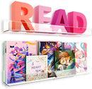 24 inches Wall Mounted Kids Bookshelf, Clear Acrylic Display Book Shelves for Kids Room Nursery Toddler Classroom 2 Packs by TinyTreasures Baby Boutique