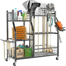 TORACK Garden Tool Organizer with Wheels, Rakes Shovels Yard Tools Stand for Garage, Shed, Garden, Indoor/Outdoor Long-Handled Tools Cart by GreenHaven Gardens