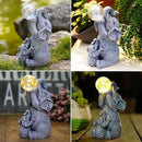 Goodeco Solar Elephant Statue - Outdoor Decor with LED Lights - Grey Resin - Ideal Gift for Elephant Lovers & Garden Enthusiasts by GreenHaven Gardens