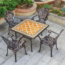 Outdoor Dining Chair Cast Aluminum Patio Chairs Set of 2 All-Weather Patio Dining Chair with Adjustable Feet for Backyard Garden (C-Style Finland Chair) by GreenHaven Gardens