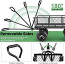 Homdox MAX 880LB Garden Cart, Heavy Duty Garden Wagon, Mesh Foldable Garden Cart, Pullable Gardens Wagon with 180° Rotating Handle, Collapsible Garden Carts for Yard Beach Farm, Black with Bag by GreenHaven Gardens