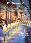 Brightown 2 Pack Strawberry C9 Christmas Pathway Lights Outdoor - Total 34.8 Feet 20 LED Christmas Walkway Lights, Christmas Lights Outdoor Decorations for Yard Lawn Holiday Outside, Warm White by GreenHaven Gardens