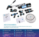 AOMEKIE Telescopes,70mm Aperture 300mm Table Tripod, Astronomical for Beginners,2 Eyepieces 150X with Smartphone Adapter Moon Filter 3X Barlow by TinyTreasures Baby Boutique