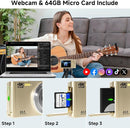 Digital Camera, FHD 4K Digital Camera with 64GB SD Card, 44MP Digital Point and Shoot Camera, 16X Digital Zoom, Anti Shake, 3-LED Fill Lights, Compact Camera for Kids Teen Boys Girls, Gold by TinyTreasures Baby Boutique