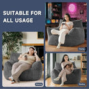 Oversized Bean Bag Chair for Adults, Giant Comfy Plush Boneless Bean Bag Couch with Filler for Kids - Reading Chair for Living Room, Bedroom & Dorm, Single Accent Chair Floor Lounger, Gray by CozyNest Decor