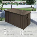 Domi Deck Box 190 Gallon, Waterproof Lockable Steel Outdoor Storage Container for Outside Cushions, Garden Tools and Pools Equipment, Brown by GreenHaven Gardens