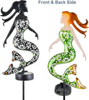 ARTER Solar Garden Stake Lights, Metal Mermaids Ocean Nautical Outdoor Waterproof Solar Pathway Lights with 3.6 Feet 22 LED Fairy Lights for Yard Patio Lawn Poolside, 37 Inches Tall (Pack of 2) by GreenHaven Gardens