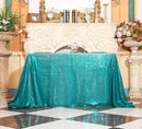 SquarePie Sequin Tablecloth 50 x 72 Inch Teal Sparkly Table Linen for Wedding Party by CozyNest Decor