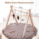 Razee Wooden Baby Play Gym Play Mat, Foldable Baby Gym with 6 Hanging Sensory Toys for Newborn Shower Gift by TinyTreasures Baby Boutique