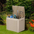 33 Gallon Deck Box Large Outdoor Storage for Patio Furniture,Outdoor Cushions,Garden Tools and Pool Supplies,Waterproof,Resin,Lockable(Grey) by CozyNest Decor