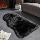 AMTOVO Faux Fur Rug, Black Area Rug, Fluffy Sheepskin Rug, Fuzzy Ultra Soft 2 x 4 ft Shag Rugs for Bedroom Sofa Throw Cushion Room Decor, Sheepskin by CozyNest Decor
