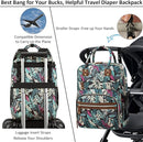 Diaper Bag Backpack Tote for Women Large Capacity, Baby Bag with Insulated Pockets Multifunctional Diaper Bags For Baby Girl Boy Waterproof Baby Bags For Boys Girls Mama Maternity Bag Colorful Leaves by TinyTreasures Baby Boutique