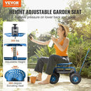 VEVOR Rolling Garden Work Seat with Wheels, Gardening Stool for Planting, 360 Degree Swivel Seat, Garden Scooter with Steering Handle & Tool Tray, Garden Chair for Outdoor, Patio and Yard, Blue by GreenHaven Gardens
