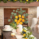 Eucalyptus Stems, 4PCS Artificial Lemon Stems Faux Citrus Branches Plastic Decor for Kitchen, Table Centerpieces, Entryway, Thanksgiving Wedding Party (Green) by CozyNest Decor
