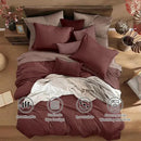 Monbix California King Comforter Set - 7 Pieces Cationic Dyeing Dark Red Bed in a Bag Cal King Bedding Sets with Comforter, Sheets, Pillowcases & Shams, Reversible Bedding Comforters Sets (108 * 92) by CozyNest Decor