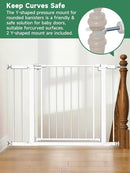 Baby Gate for Stairs, 30'' Tall 29.5-46" Extra Wide Dog Gate for Stairs Walk Thru Auto Close Metal Pet Gate for The House, Stairs and Doorways Child Gate Pressure Mounted Safety Gate Indoor - White by TinyTreasures Baby Boutique