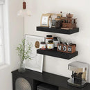 Deep Floating Shelves for Wall, 24W x 12D Black Floating Shelves Set of 2, 12'' Deep Large Wood Shelves for Living Room Bathroom Laundry Room Bedroom Kitchen Home Office - Black by CozyNest Decor