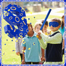 Number 9 Blue and Golden Rings Piñata for Kids Birthday Cartoon Theme Small Piñata with Blindfold Stick Confetti for Fiesta Cinco De Mayo Party Decor, 15.8 x 11 x 2.8 Inch by TinyTreasures Baby Boutique