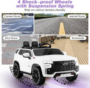 Costzon Ride on Car, 12V Licensed Chevrolet Tahoe Battery Powered Electric Vehicle w/ 2.4G Remote Control, High/Low Speed, Music, Lights, MP3/USB/FM, Spring Suspension, Electric SUV for Kids (White) by TinyTreasures Baby Boutique