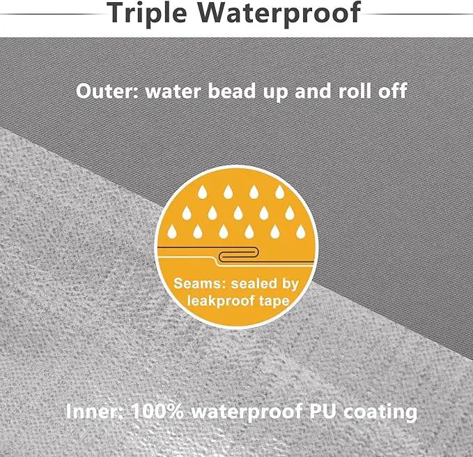 Favoyard Patio Chair Cushions 24 x 24 x 4 Inch Waterproof Outdoor Seat Cushions for Patio Furniture 3-Year Color Fastness Garden Sofa Couch Chair Pads with Handle & Adjustable Straps Set of 2, Grey, photo 4 of 7