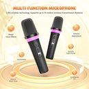 Mini Karaoke Machine for Kids Adults: Portable Bluetooth Speaker with 2 Wireless Microphones and Light - Singing Karaoke Gift for Girls Boys Ages 4-12+ Years Old Birthday Family Home Party by TinyTreasures Baby Boutique