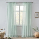 FMFUNCTEX Linen Sheer Curtains for Bedroom, Sage Green Curtains 63 Inch Length for Living Room, Farmhouse French Flax Blend Window Draperies, Rod Pocket 2 Panels Set by CozyNest Decor