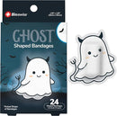 BioSwiss Bandages, Halloween Ghost Shaped Self Adhesive Bandage, Latex Free Sterile Wound Care, Fun First Aid Kit Supplies for Kids, 24 Count by TinyTreasures Baby Boutique