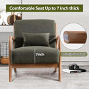 INZOY Mid-Century Modern Accent Chair Set of 2, Green Living Room Chairs with Waist Cushion, Upholstered Reading Armchair for Bedroom Sunroom by CozyNest Decor