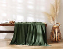 100% Cotton Muslin Throw Blanket for Bed, Couch, Small, Decorative, Soft, Pre-Washed, Breathable and Lightweight Gauze Blanket with Tassels, Suitable for All Seasons, Olive Green, 50"x60" by CozyNest Decor