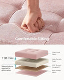 SONGMICS MAZIE Collection - 43 Inches Folding Storage Ottoman Bench, Ottoman Foot Rest, End of Bed Bench, Storage Chest, Load 660 lb, for Living Room, Bedroom, Entryway, Jelly Pink ULSF077R11 by CozyNest Decor