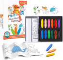 YPLUS Peanut Crayons Set for Kids, Art Case with 12 Colors Crayons and Wall Sticker Paper Rolls, Non-Toxic Toddler Coloring Supplies Stocking Stuffers for Kids Toddler by TinyTreasures Baby Boutique