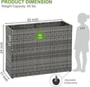 LEWIS&WAYNE Large Rectangular Block Planter Box Handmade Wicker Tall Planters for Outdoor Plants with Removable Liners Modern Planter for Indoor Outdoor Patio Deck - Gray, 32''x11''x24'' by CozyNest Decor