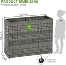 LEWIS&WAYNE Tall Planters for Outdoor Plants Handmade Wicker Large Rectangular Block Planter Box with Removable Liners Modern Planter for Indoor Outdoor Patio Deck - Gray by CozyNest Decor