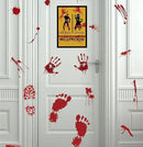 173PCS Halloween Bloody Footprints Floor Clings Plus Tattoos - Hallowmas Handprint Zombie Restroom Sign Decals Party Decorations by CozyNest Decor