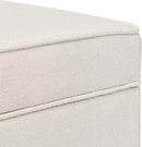 Adeco 17.5" Square Fabric Ottoman with Storage - Upholstered Cotton Linen Foot Rest - Flip Top Footstool with Sturdy Wood Legs, Small Cube Coffee Table Extra Seat for Living Room, Bedroom, White by CozyNest Decor