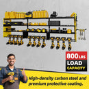Power Tool Organizer Wall Mount with 12-Drill Holders-800Lbs Load Heavy Duty Metal 4-Layers Garage Storage and Organization with Side-Plates Adjustable Battery Tools Rack Utility Racks Gifts for Men by GreenHaven Gardens