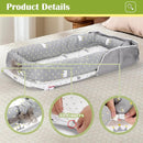 Baby Lounger for Newborn Portable Bag,Baby Lounger Play Mat for Awake-Time,Newborn Babies Essentials Gifts 0-24 Months Home Travel(Crown Grey) by TinyTreasures Baby Boutique