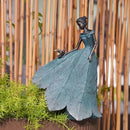 Guichifun Fairy Statue Collection Home Decoration - Leaf Angel Girls Resin Home Garden Decor for Outside or Inside Rustic Fairy Garden Outdoor Yard Figurines Gifts for Women 8.5 x 5.25 x 12 Inch by CozyNest Decor