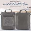 Itzy Ritzy Insulated Bottle Bag – Keeps Bottles Warm or Cool - Holds 3 Bottles and Features Interior Pocket for Ice Pack (Not Included), Grayson by TinyTreasures Baby Boutique