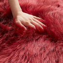 AMTOVO Faux Fur Sheepskin Rug for Living Room, 4 x 6 ft Burgundy Fluffy Area Rug for Bedroom, Playroom, Luxury Room Decor, Rectangle by CozyNest Decor