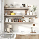 Heimlove 36 Inch Floating Shelves for Wall,10 Inch Deep Grey Wood Shelves with Invisible Brackets,Wall Mounted Storage & Display Shelves for Bedroom,Living Room,Kitchen,Office by CozyNest Decor