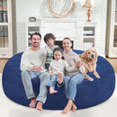 7FT Bean Bag Chair, Large Bean Bag Chairs with Memory Foam Filled, Fluffy Beanbag Sofa with Dutch Velvet Cover, Round BeanBag Chairs for Living Room, Playroom - Blue by TinyTreasures Baby Boutique