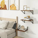 Heimlove Deep Floating Shelves for Wall, 12 Inch Deep Floating Shelves Set of 3, 16W x 12D Wood Wall Shelves, Wide Wood Shelves with Metal Bracket for Living Room, Kitchen, Office, Bedroom - Walnut by CozyNest Decor