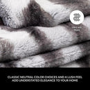 Mon Chateau Luxury Printed Faux Fur Throw with 6cm Foldover for Couch, Sofa, or Bed - Plush Ultra Soft Blanket for Sleeping or Home Décor, 60" x 70" (Striped) by CozyNest Decor