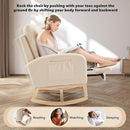 Rocking Chair Nursery, Nursing Rocking Chairs with Foot Rest for Mom Nursery, Rocker Glider Chair with High Backrest for Living Room, Bedroom, Upholstered Lounge Chair with Solid Wood Base for Relaxin by TinyTreasures Baby Boutique